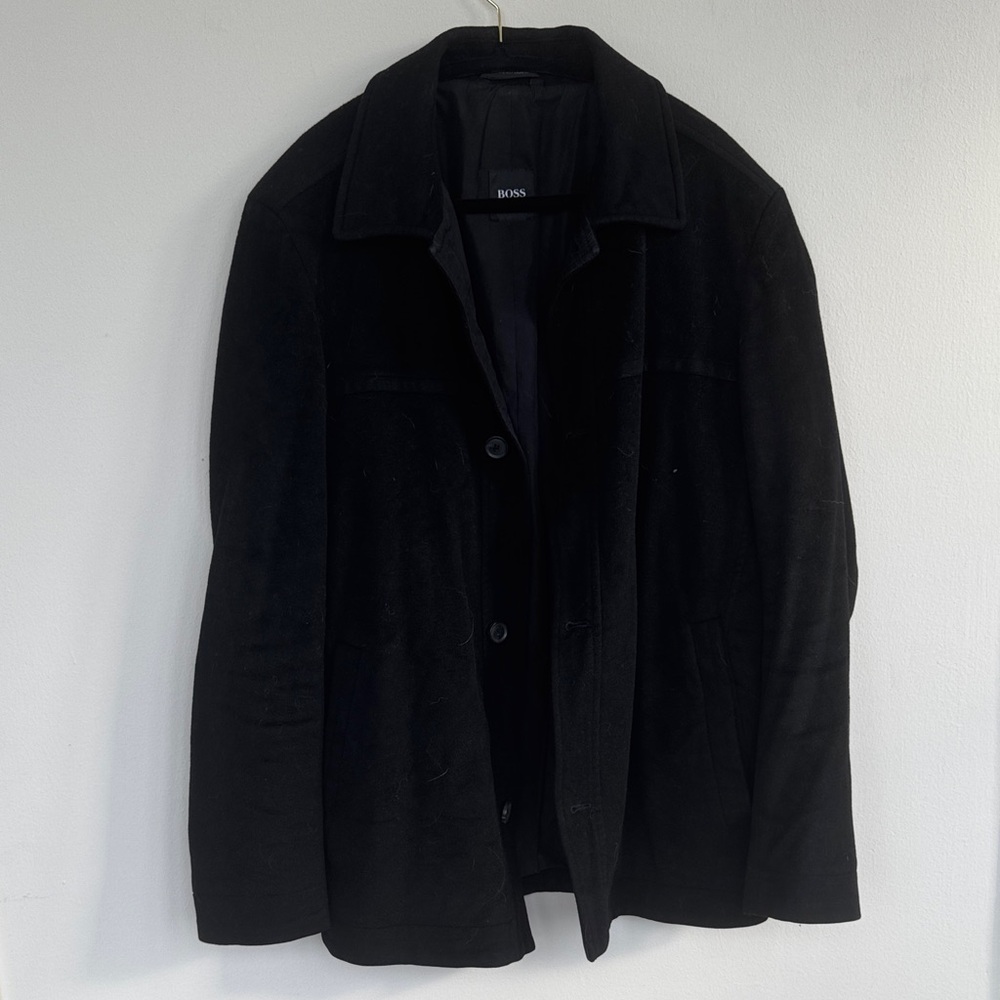Boss Men's Elegant Dark Pea Coat